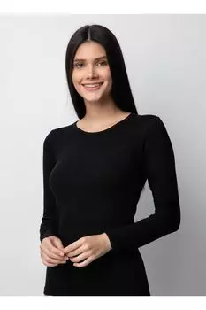 Женское модное новое боди, черное женское боди с круглым вырезом и длинными рукавами Badi