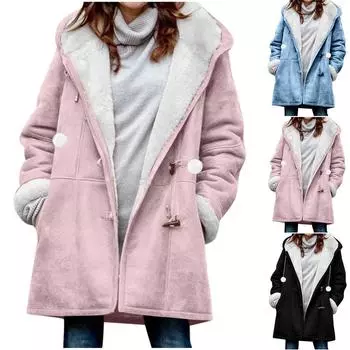 Женское модное однотонное пальто с длинными рукавами, свободная куртка на молнии M синий