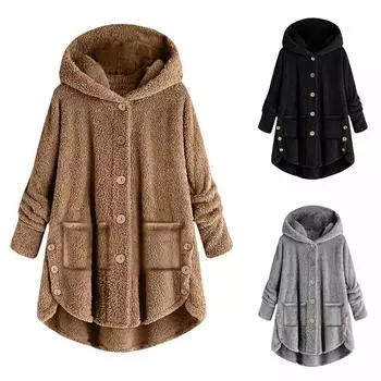 Женское модное однотонное пальто с длинными рукавами, свободная куртка на молнии M чёрный