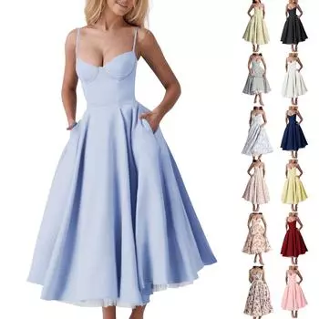 Женское модное однотонное платье принцессы с сеткой и двухслойным платьем на подтяжках M винный