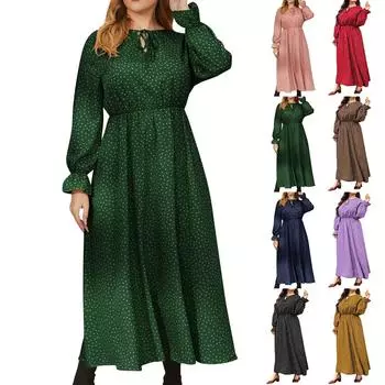 Женское модное однотонное платье с большим V-образным вырезом и длинными рукавами XXXL коричневый