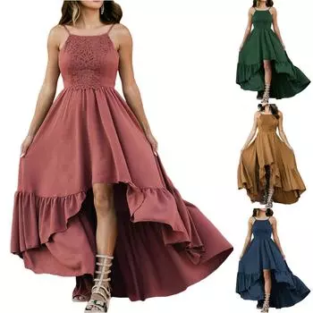 Женское модное однотонное сексуальное облегающее платье с кружевной блузкой и нестандартной юбкой А-силуэта L синий