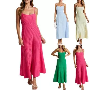 Женское модное однотонное сексуальное утягивающее длинное платье на бретелях L зелёный