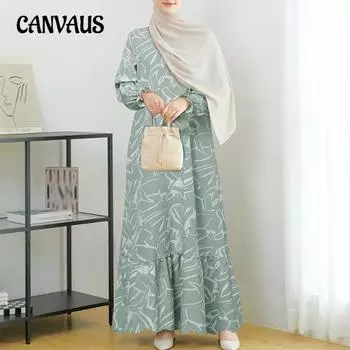 Женское модное осеннее платье с длинными рукавами и принтом с оборками больших размеров S чёрный