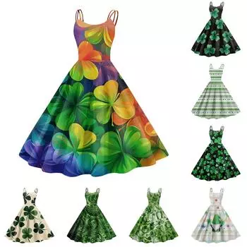 Женское модное печатное сексуальное коктейльное платье без бретелек в готическом стиле в стиле панк-винтаж L армия зеленый