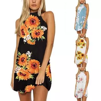 Женское модное платье для отдыха без рукавов с открытой спиной и круглым вырезом со шнуровкой XXL белый