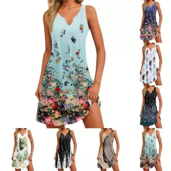 Женское модное платье-комбинезон с цветочным принтом и V-образным вырезом с разрезом L чёрный