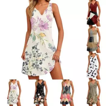 Женское модное платье-комбинезон с цветочным принтом и V-образным вырезом с разрезом M