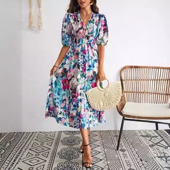 Женское модное платье с принтом S