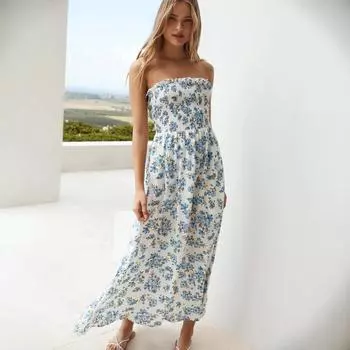 Женское модное пляжное платье для отдыха на пляже с открытой спиной и без бретелек S
