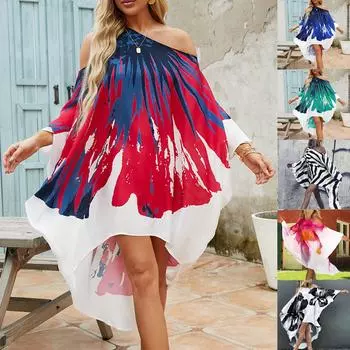 Женское модное пляжное платье с открытыми плечами больших размеров, блузка-бикини One Size