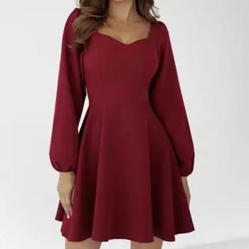 Женское модное повседневное однотонное платье с длинными рукавами XXL белый