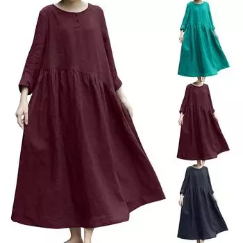 Женское модное повседневное однотонное жаккардовое платье с высокой талией и длинным рукавом