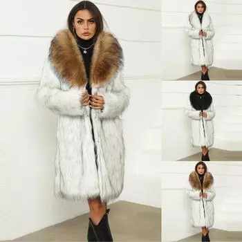 Женское модное повседневное пальто из искусственной шерсти L