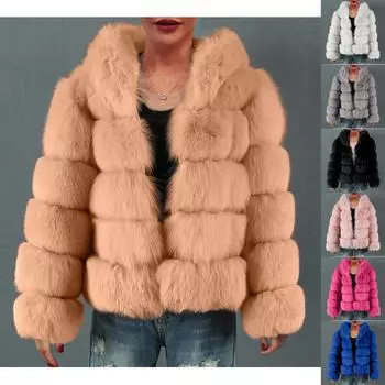 Женское модное повседневное пальто из искусственной шерсти L чёрный