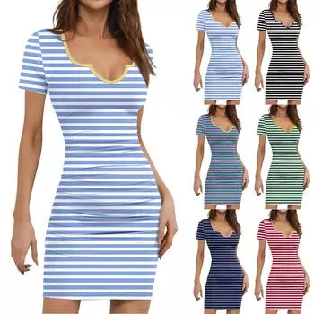 Женское модное повседневное принтованное облегающее облегающее летнее платье с коротким рукавом XXL фиолетовый