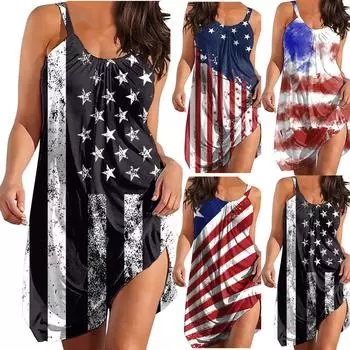 Женское модное пуловерное платье без рукавов с круглым вырезом и принтом L чёрный