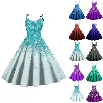 Женское модное рождественское печатное сексуальное коктейльное платье без бретелек в готическом стиле в стиле панк-винтаж L зелёный