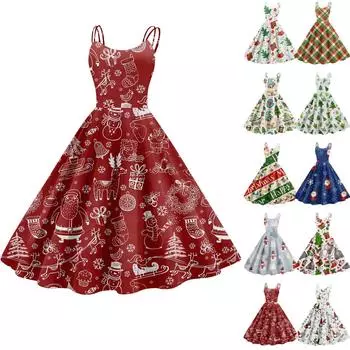 Женское модное рождественское принтованное сексуальное коктейльное платье без бретелек в готическом стиле в стиле панк, винтажное платье. L бежевый