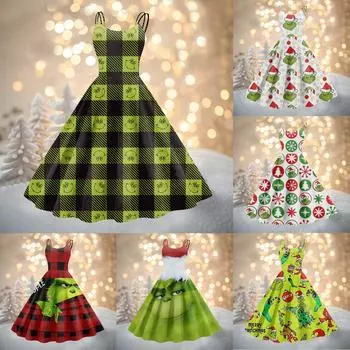 Женское модное рождественское принтованное сексуальное коктейльное платье без бретелек в готическом стиле в стиле панк, винтажное платье. L белый