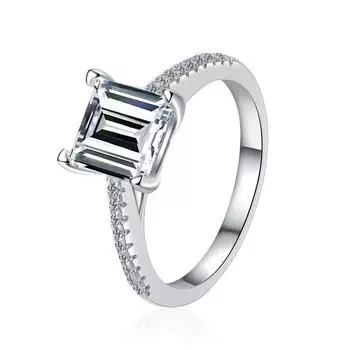 Женское модное серебро 925 пробы с покрытием принцессы pt950, кольцо с муассанитом, обручальное кольцо с бриллиантом, обручальное кольцо, подарок для подруги 5