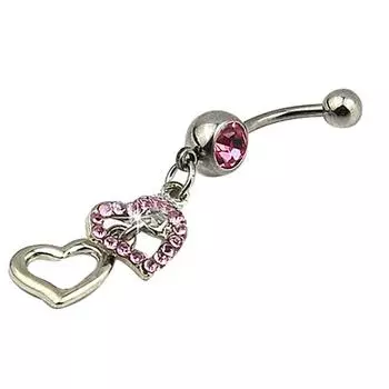 Женское модное серебряное кольцо-подвеска в форме сердца со стразами белый