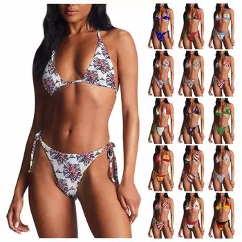 Женское модное сексуальное бикини с разделенным телом, эротическое белье без стального бюстгальтера без накладок на грудь One Size зелёный