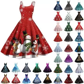 Женское модное сексуальное коктейльное платье без бретелек с рождественским принтом в стиле панк, винтажное платье. L темно-зеленого