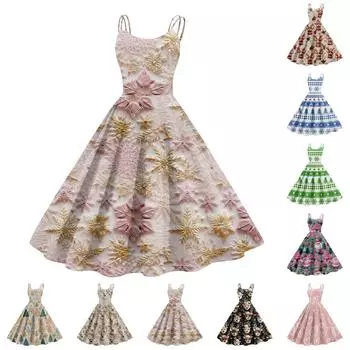 Женское модное сексуальное коктейльное платье без бретелек с рождественским принтом в стиле панк, винтажное платье. L чёрный