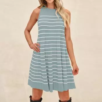 Женское модное сексуальное однотонное платье без рукавов, женское длинное платье L