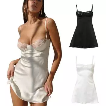 Женское модное сексуальное однотонное платье-комбинезон с открытой спиной и кружевом S белый