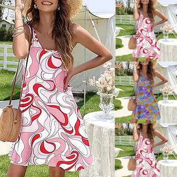 Женское модное, сексуальное, повседневное женское платье с принтом L розовый