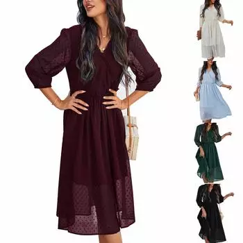 Женское модное сексуальное тонкое платье с v-образным вырезом и длинными рукавами нерегулярной формы M зелёный