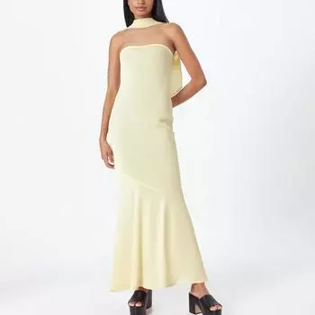 Женское модное темпераментное однотонное платье на подтяжках для пляжного отдыха с завышенной талией и рыбьим хвостом S жёлтый