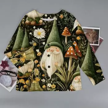 Женское модное теплое трикотажное пальто с длинным рукавом и принтом L армия зеленый