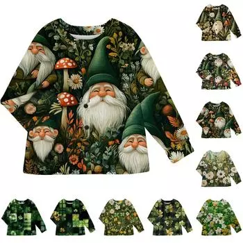 Женское модное теплое трикотажное пальто с длинным рукавом и принтом XXXL