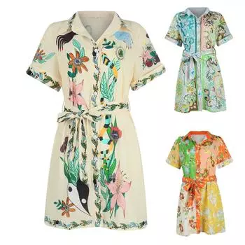 Женское модное универсальное свободное платье с пышными рукавами и короткими рукавами M белый