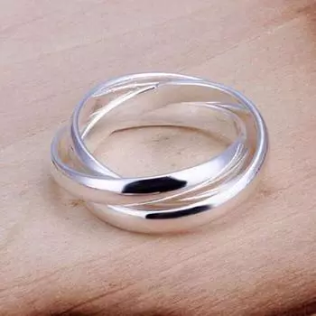 Женское модное ювелирное кольцо с тройным кругом 9