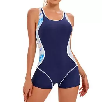 Женское монокини с круглым вырезом в тон, узкие эластичные рукава, консервативный купальник большого размера 4XL темно-зеленого