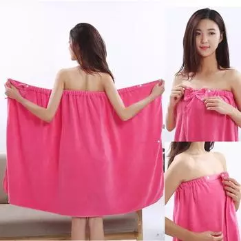 Женское мягкое банное полотенце из микрофибры халат женский душ для взрослых для домашнего текстиля полотенца для бани и сауны ванная комната быстросохнущая 140x75CM розовый