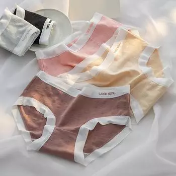 Женское мягкое и удобное нижнее белье, женские бесшовные дышащие хлопковые трусы со средней талией и бедрами M