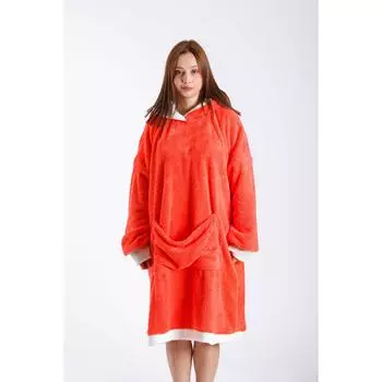 Женское / мужское теплое пригодное для носки одеяло Welsoft Kangaroo Pocket Lamb Plush с капюшоном