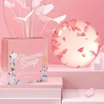 Женское мыло с лепестками вишневого цвета Парфюмированное мыло для ванны Мыло для контроля жирности кожи Мыло для умывания лица Мыло для ванны и тела Эфирное масло Мыло ручной работы