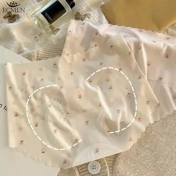 Женское невидимое ультратонкое летнее нижнее белье Женские бесшовные трусики из ледяного шелка Бикини Трусики Трусики-шорты Нижнее белье M бежевый