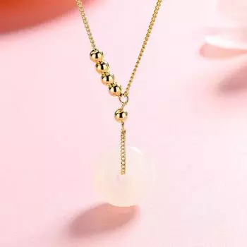 Женское нишевое дизайнерское ожерелье Sense Light, роскошные ювелирные изделия из стерлингового серебра, модная универсальная подвеска из яшмы, ожерелье в стиле INS