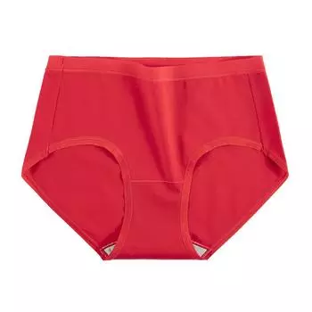 Женское нижнее белье, антибактериальное нижнее белье, нижнее белье со средней талией, высококачественное длинное штапельное хлопковое нижнее белье, женские треугольные брюки M красный