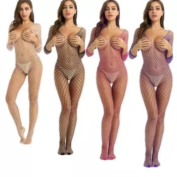 Женское нижнее белье Ажурные чулки для всего тела Цельный боди Ночное белье Колготки