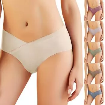 Женское нижнее белье, бесшовные и дышащие хлопковые трусы XXL бежевый