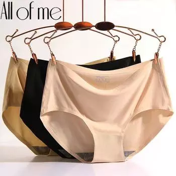 Женское нижнее белье, бесшовные трусики, сексуальное женское белье для женщин, трусы, трусы, нижнее белье, однотонные трусики больших размеров M синий