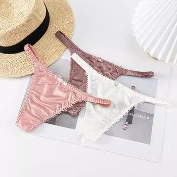 Женское нижнее белье, бесшовные трусики, трусы с низкой талией, трусики-стринги с тонким ремешком, трусики с низкой талией хаки